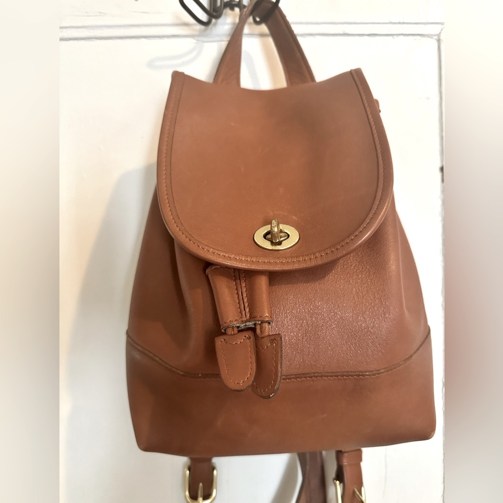 Vintage Coach Backpack English Saddle